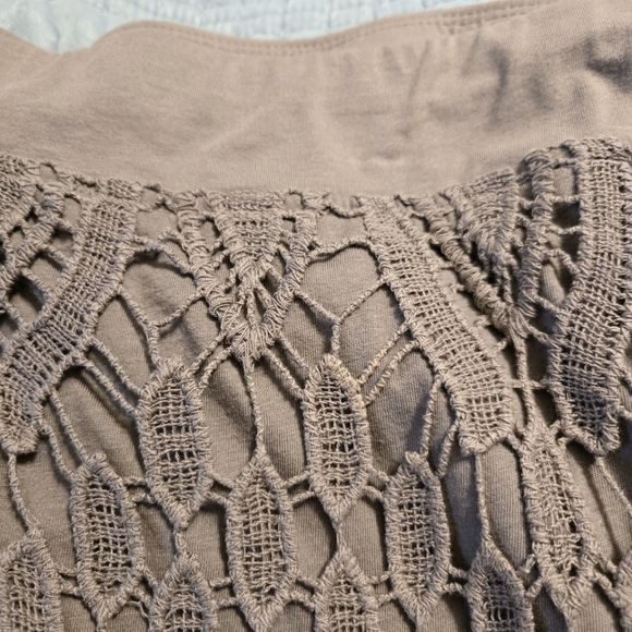 Chicos Crocheted Lace Khaki Green Maxi Skirt Size 3 - Picture 3 of 5